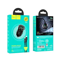 Адаптер автомобильный HOCO Type-C to Lightning Cable Leading car charger Z44 |2USB, 3A, 20W, QC/PD| - мініатюра 6