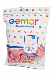 Надувні повітряні кульки Gemar 45 см (18") 25 шт наповнення повітрям або гелієм Розовий - мініатюра 2