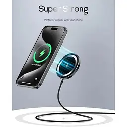 Магнітний бездротовий зарядний пристрій Magsafe для iPhone 16/16 Black - мініатюра 5