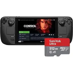 Ігрова консоль Valve Steam Deck 512GB Black + Карта пам'яті SanDisk Ultra 512G