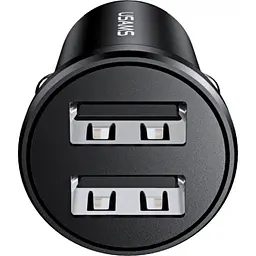 Автомобильное зарядное устройство Usams US-CC114 C20 2.4A Dual USB Black (6958444924731) - мініатюра 3
