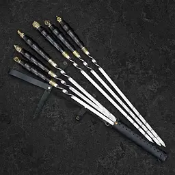 Набір шампурів "Бор" у шкіряному кейсі 6 предметів.