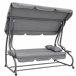 Садова гойдалка 230см до 350кг 4P Garden Comfort чотиримісна, розкладна, з подушками та підстаканниками - мініатюра 2