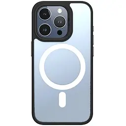 TPU+PC чохол Blueo Skin Friendly Frosted with MagSafe для Apple iPhone 16 Pro Max (6.9) Чорний / Белое кольцо