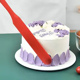 Шпатель кондитерський силіконовий лопатка кондитерська для торта 24 см, Kitchen Master Салатовий 87105 - мініатюра 5