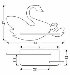Настінний світильник Candellux 21-05557 SWAN - мініатюра 3
