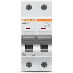 Автоматичний вимикач RS6 2п 25А 6кА С VIDEX RESIST (VF-RS6-AV2C25) - мініатюра 2