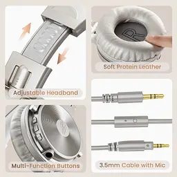 Навушники бездротові OneOdio Studio Pro C, Bluetooth+3,5мм, Сріблястий - мініатюра 5