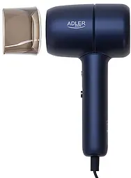 Фен для волосся Adler AD 2279B, 1800 Вт, синій, з іонізацією та холодним повітрям, потужний компактний фен із концентратором - мініатюра 4