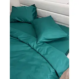 Комплект постільної білизни Ecotton Dark Green півтораспальний полісатин темно-зелений (25309) - мініатюра 5