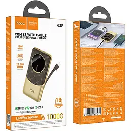 Зовнішній акумулятор Hoco Q29 Nobility Lightning 10000mAh 22.5W Brown [123633] - мініатюра 4