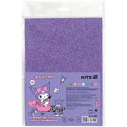 Картон кольоровий Kite Hello Kitty HK24-423 з чарівним гліттером А4 8 аркушів 8 кольорів (HK24-423)