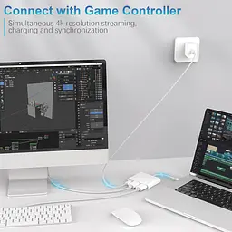 Адаптер USB-C 3в1 HDMI 4K для iPhone 15/16 з USB та зарядкою 100W - мініатюра 5