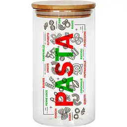 Банка для зберігання Galleryglass Pasta скляна з бамбуковою кришкою 750 мл (85006085)