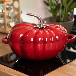 Каструля чавунна емальована Iron Tomato 2,5 л, червоний Yongkang HP-FLG-20 RED - мініатюра 2
