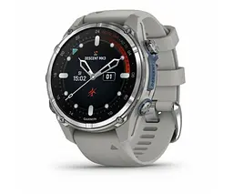 Смарт-годинник Garmin Descent Mk3 43 mm Stainless Steel with Fog Gray Silicone Band (010-02753-04/03)
