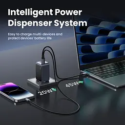 Зарядний пристрій 3xUSB 65W (2xUSB-C+USB-A) Gan Nexode Fast Charger Сірий X553 Ugreen - мініатюра 3