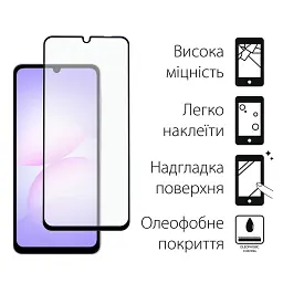 Скло захисне Dengos Full Glue Samsung Galaxy A07 Black (TGFG-406) - мініатюра 3