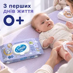 Серветки вологі Smile Baby Для дітей з екстрактом липи 64 шт. - мініатюра 6