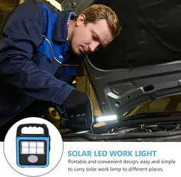 Фонарь-прожектор USB з сонячною панеллю та павербанком Solar LED light HS-8020 - мініатюра 3
