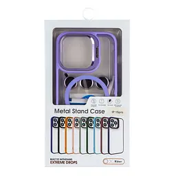 Чохол із підставкою MagSafe TPU PC Metal Stand Case Apple iPhone 15 Pro Purple - мініатюра 5