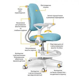Дитяче крісло Evo-Kids Mio Ergo Blue (Y-507 KBL) - мініатюра 2