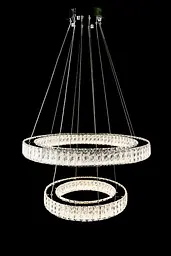Підвісна світлодіодна люстра Splendid Ray L8045/400+600/2 LED (CH+clear), 2 кільця, хром, 40-60 см - мініатюра 4