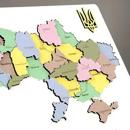 Набір картина 3D Rosa Talent Мапа України 3D пастельні кольори МДФ 30 5х37 5 см - мініатюра 3