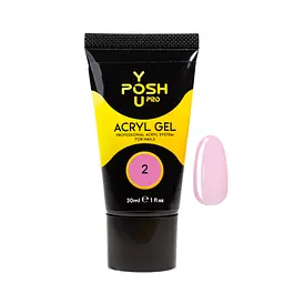 Акрігель для нарощування нігтів YouPOSH Acryl Gel 30 мл, №2 Світло-рожевий