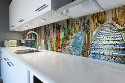 Кухонний фартух Кам'яні вулиці для кухні наклейка Прованс бруківка Коричневий 60х250 см Happy Pocket Z180529 - мініатюра 6
