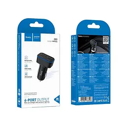Адаптер автомобільний HOCO Barry f6-port car charger Z63 2USB/2Type-C, 15W/3A - мініатюра 2