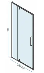 Душова кабіна Rea Rapid Swing 90x120 black REA-K6422 + REA-K6413, Чорний матовий, Універсальна, прозрачний, Чорний матовий - мініатюра 6