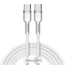 Кабель Baseus Cafule Series Metal Cable Type-C to Type-C 100W 1m CATJK-C02 White