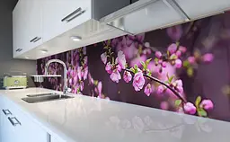 Вініловий кухонний фартух Квітучі гілки 3Д наклейка для кухні Квіти Рожевий 60х250 см Happy Pocket Z181569 - мініатюра 6