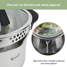 Каструля Krauff Herzog, зі скляною кришкою, 20 см, 3,7 л (26-247-013) - мініатюра 3