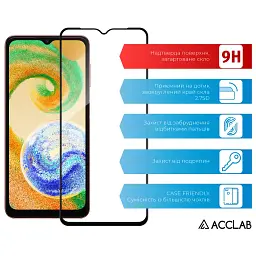 Скло захисне ACCLAB Full Glue Samsung A04e Black (1283126547164) - мініатюра 3