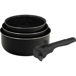 Ківш Bergner Click & Cook Black, набір зі знімною ручкою 16/18/20 см, 4 предмети (BG-31602-BK)