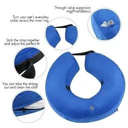 Захисний надувний нашийник для собак Derby Inflatable Cat Dog Elizabeth Collar, Red glid, M 25-36 см - мініатюра 5