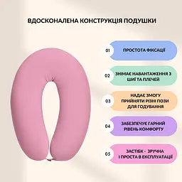 Подушка для вагітних та годування Sei Design трикотаж гіпоалергенна, наволочка з бавовни на блискавці пудра 30 х 190 см (8000036178*003) - мініатюра 3