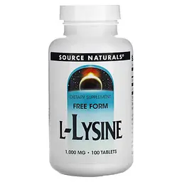 Амінокислота L-Lysine 1000 mg, 100 таблеток Source Naturals fit0019119