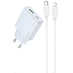 МЗП Hoco C142A Direct PD20W+QC3.0 (1USB-A/1C) + кабель Type-C to Lightning Blue