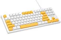 Клавиатура игровая механическая Aula Mechanical F-3032 White keycaps + 21 Yellow keys KRGD Brown - мініатюра 2