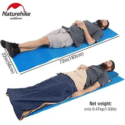 Килимок складний IXPE Naturehike NH19QD008 алюмінієва плівка 185x56х1,8 см блакитний - мініатюра 8
