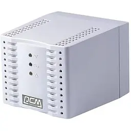 Стабілізатор Powercom TCA-1200 білий ступінчастий 600Вт вхід 220В +/- 20% вихід 220V +/- 7%