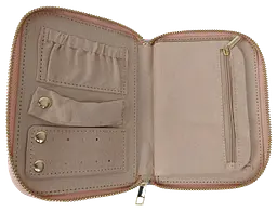 Органайзер для прикрас футляр Travel Jewelry Case 16х12,5х2,5 см Рожевий перламутр - мініатюра 6
