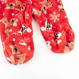 Новорічний теплий чоловічок для новонароджених Christmas Fawn зріст 62 см (1 - 3 місяці) Malena Червоний з принтом - мініатюра 4