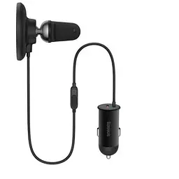 Бездротовий Автомобільний зарядний пристрій Baseus CW01 MagSafe Wireless Charging 15W (+АЗУ USB 25W) чорний C40141000111-01
