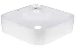 Комплект Qtap Stork: Раковина накладна квадратна 430x430x125 мм White + Донний клапан PU02 (QT15112194WN47318) - мініатюра 4