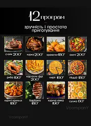 Аерогриль Crownberg Air Fryer Grill XL 6.5 л 1600 Вт чорний - мініатюра 3