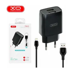 Зарядний пристрій XO L54 2xUSB 12W + cable USB to Lightning black (XO-L57-LGHT-BK) - мініатюра 6